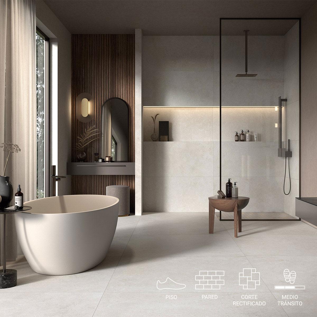 Porcelanato Gea Avorio Beige Mate - 60X120 cm - 2.88 m2