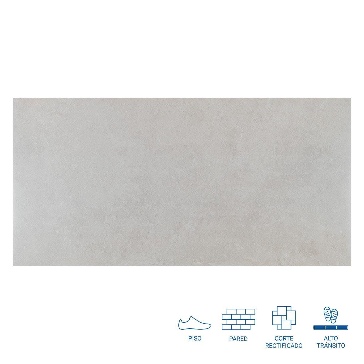 Gres Porcelánico Abitare Concreto Gris Mate - 58X118 cm - 1.38 m2