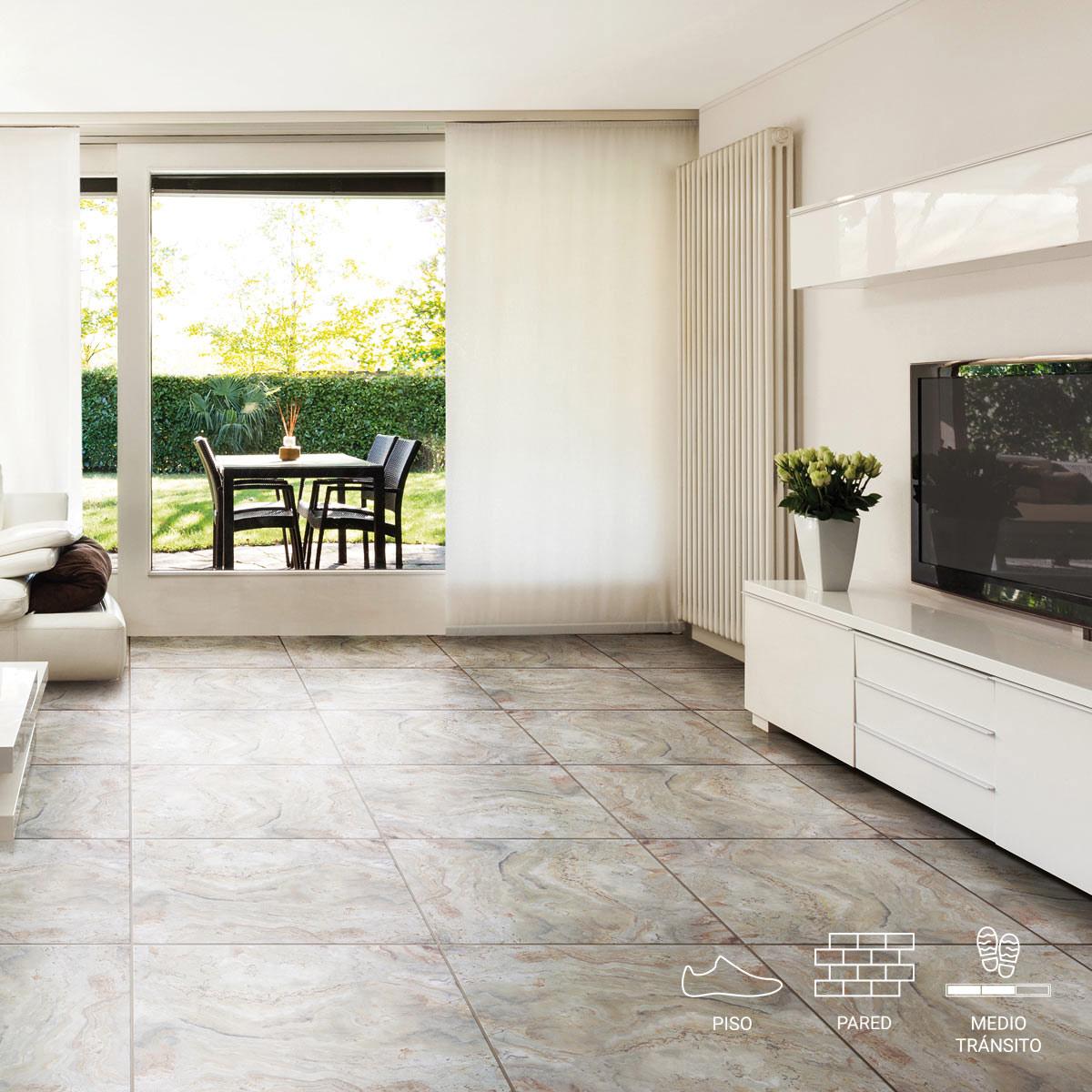 Piso Oniciata II Marmolizado Noce - 60 x 60 cm - 1.80 m2