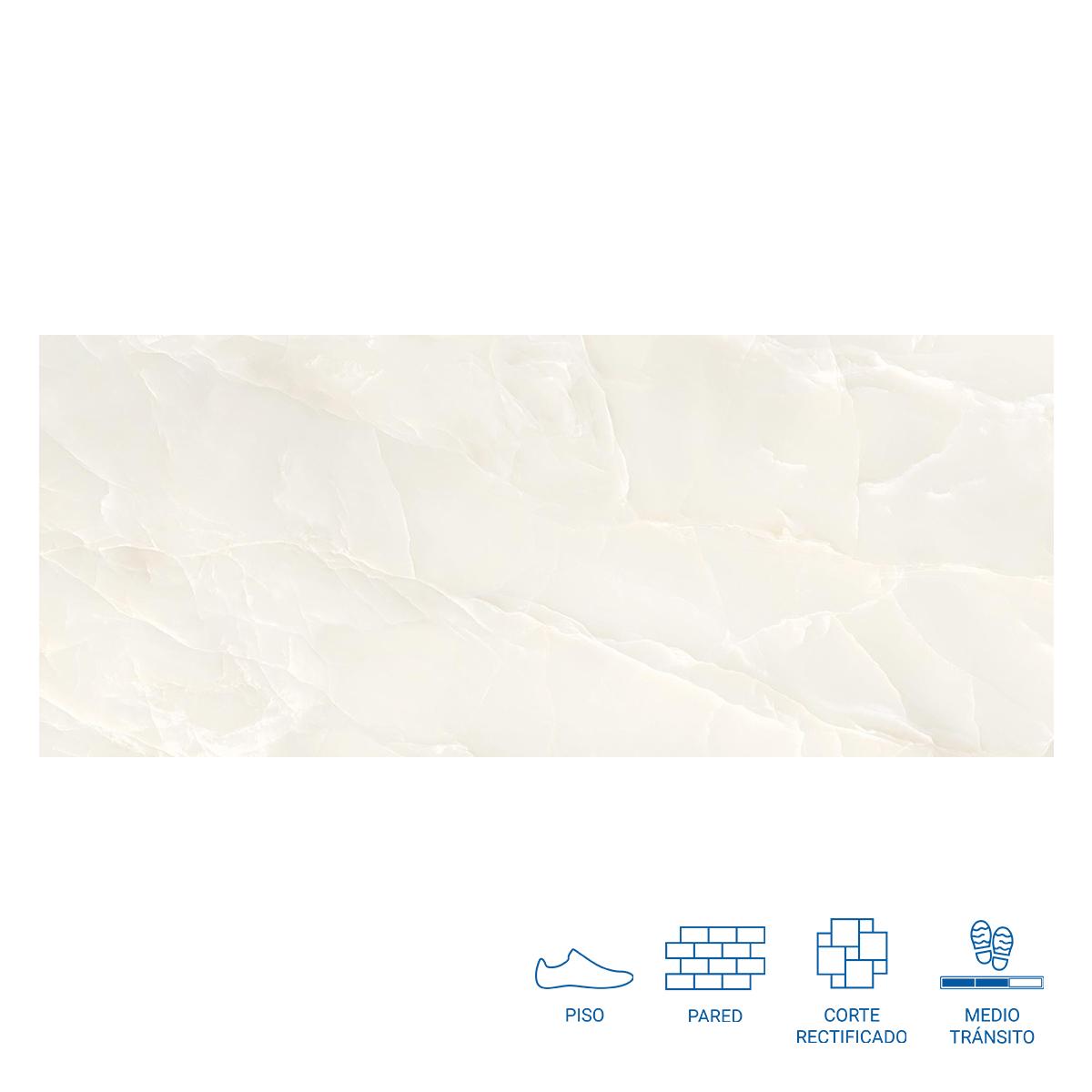 Porcelanato Tele Di Marmo Ivory Brillante - 60X120 cm - 1.44 m2