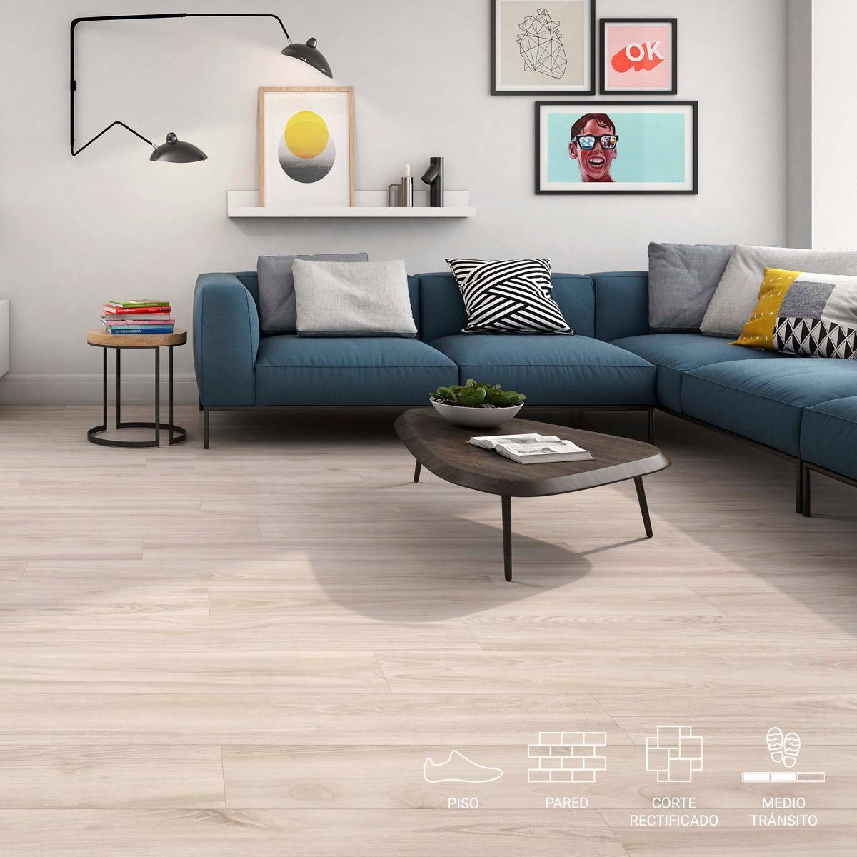 Porcelanato Tabula Haya Beige Mate - 20X120 cm - 1.68 m2