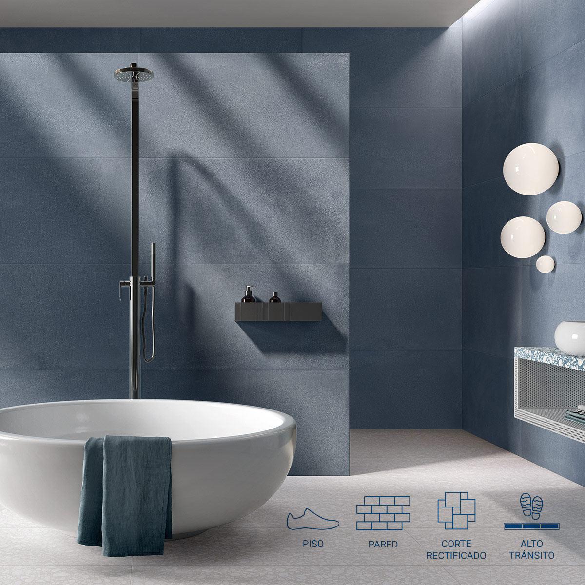 Porcelanato Medley Azul Mate - 60X120 cm - 1.44 m2