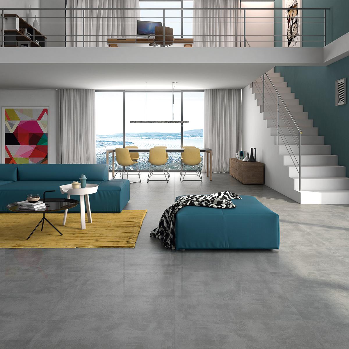 Porcelanato Cemento Gris Lappato Semi Brillante - 60X60 cm - 1.44 m2