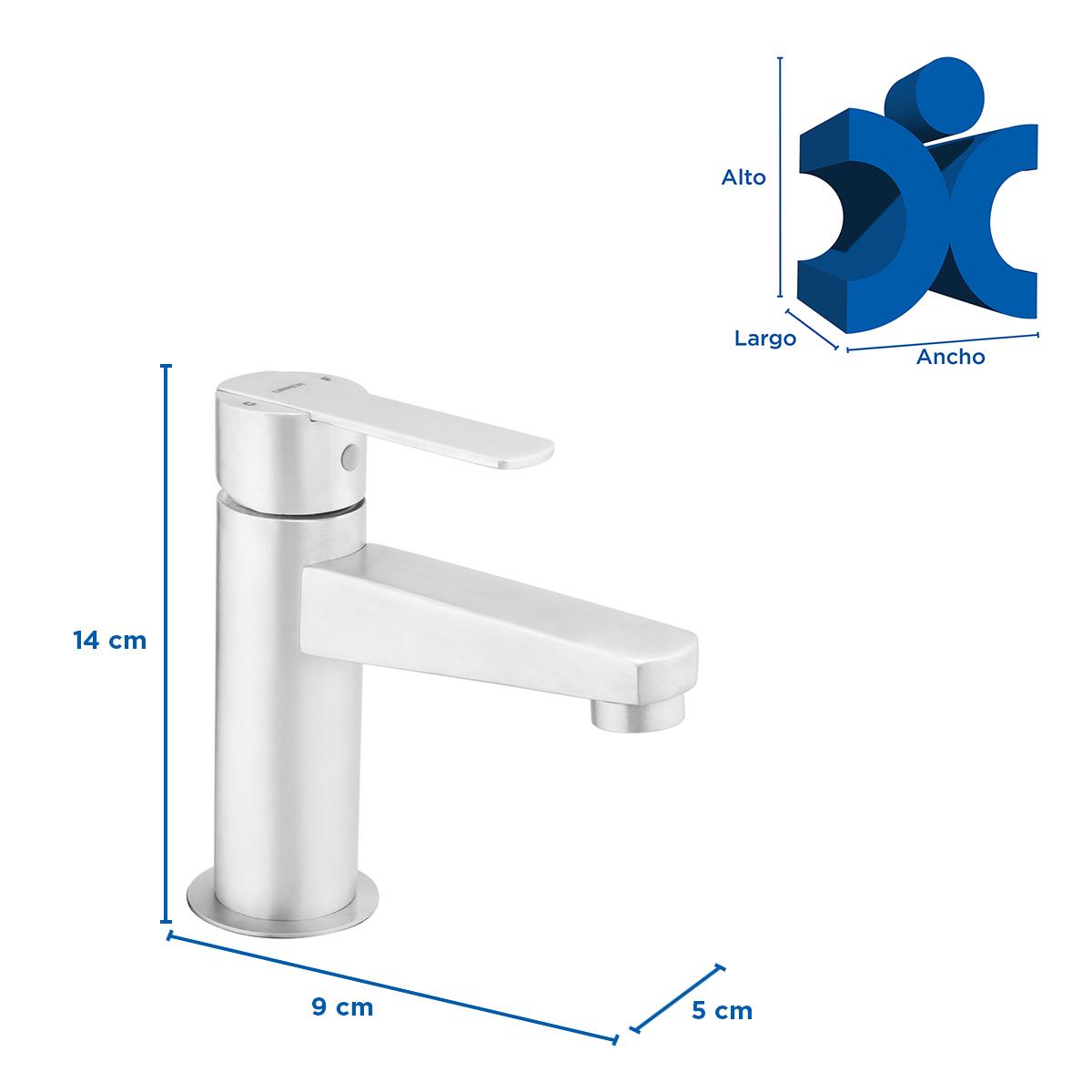 Monocomando Stal Para Lavatorio Bajo - Plateado