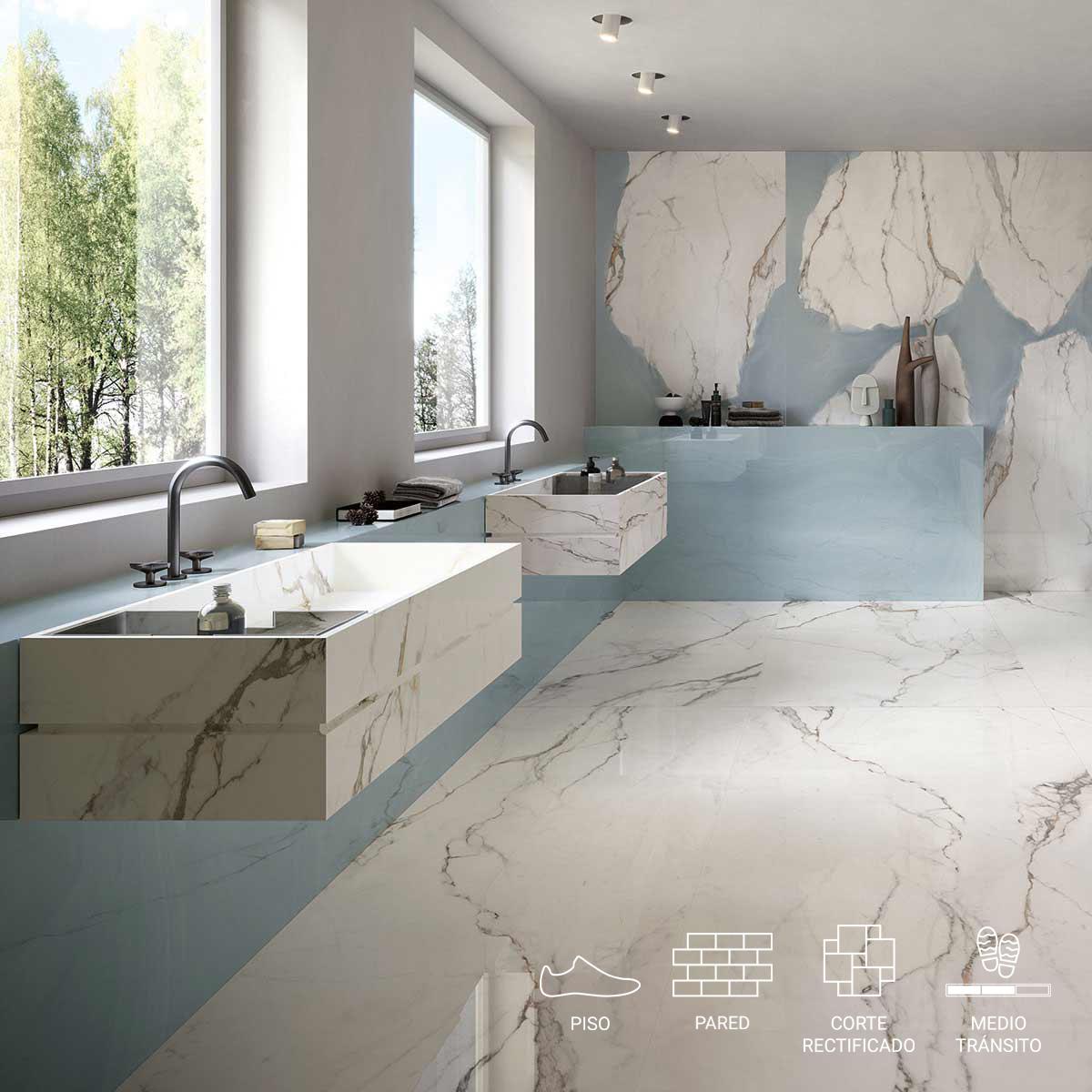 Porcelanato Unique Marble Paonazzetto Multicolor Brillante - 120X278 cm - 3.33 m2