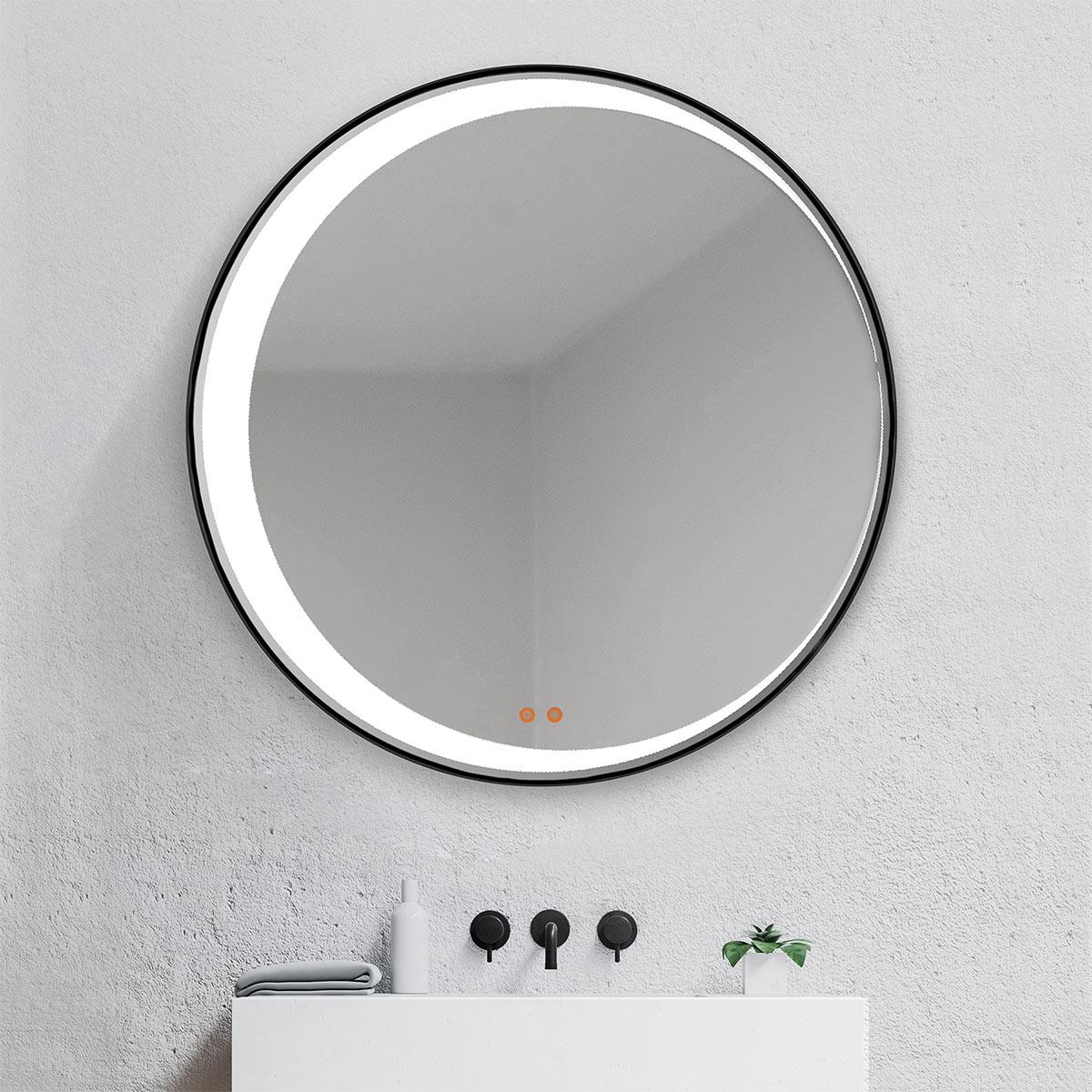 Espejo Eclipse 80 Con Luz Led - Negro