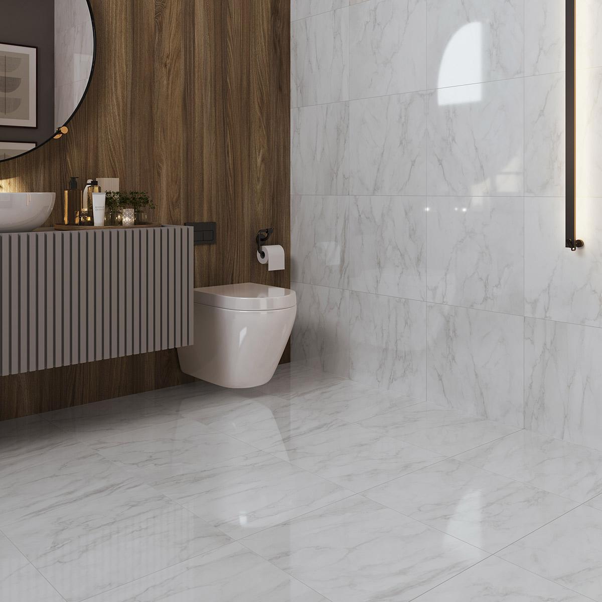 Piso Calacata Blanco Brillante - 60X60 cm - 2.52 m2