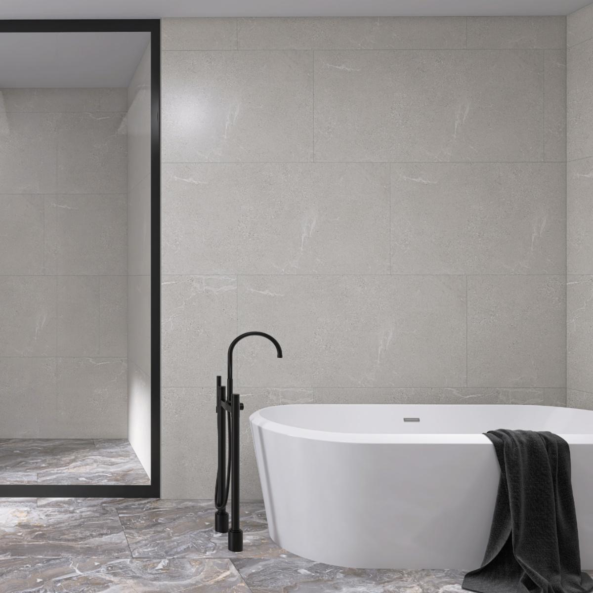 Gres Porcelánico Abatire Cuarcita Piedra Plata - 58 x 118 cm - 1.38 m2