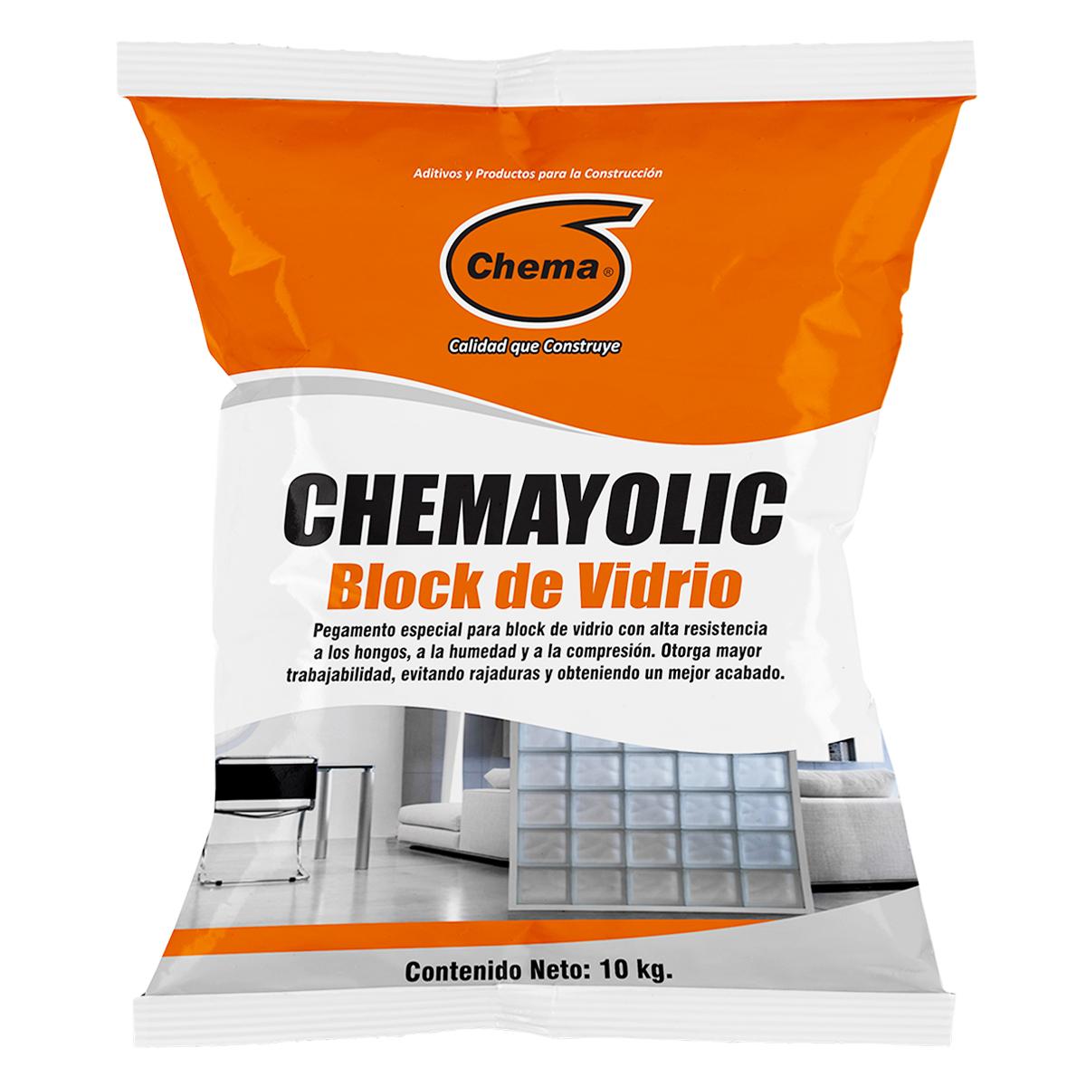 Pegamento En Polvo Chemayolic Blanco Para Block De Vidrio 10 KG - Blanco