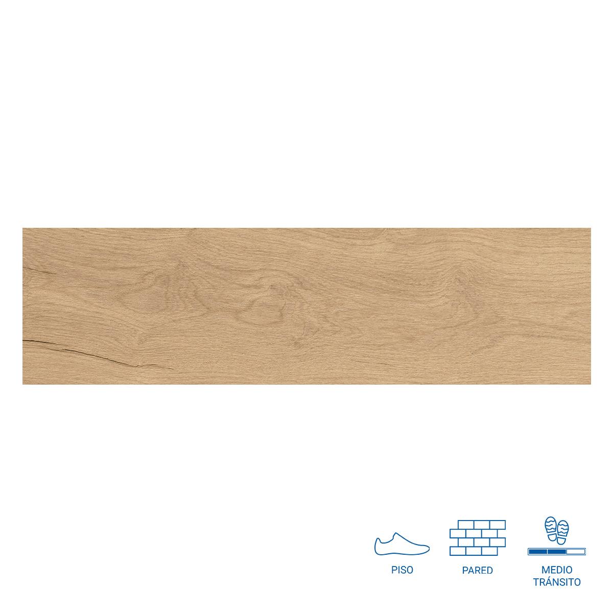 Porcelanato Bricola Haya Marrón Mate - 20X75 cm - 1.05 m2