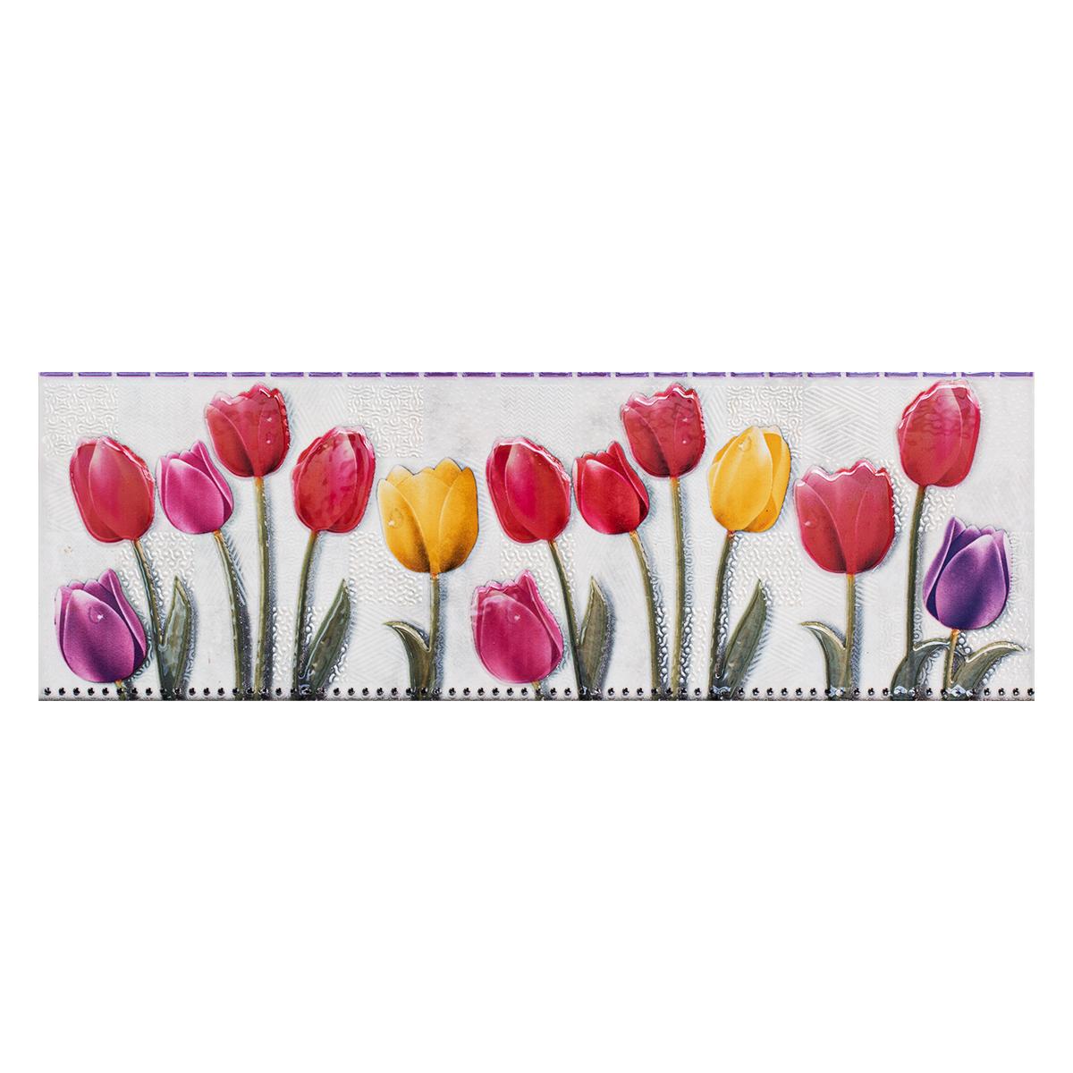 Listelo Tulipanes Blanco Brillante - 15X45 cm - 1 pza