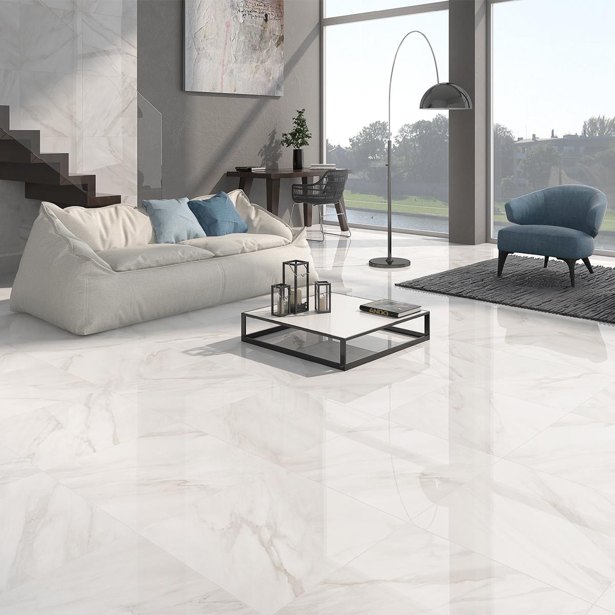 Porcelanato Calacatta Blanco Brillante - 60X60 cm - 1.44 m2