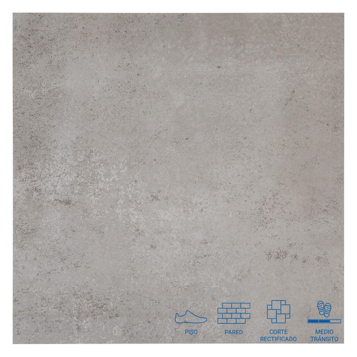 Porcelanato Teide Gris Claro Brillante - 60X60 cm - 1.44 m2