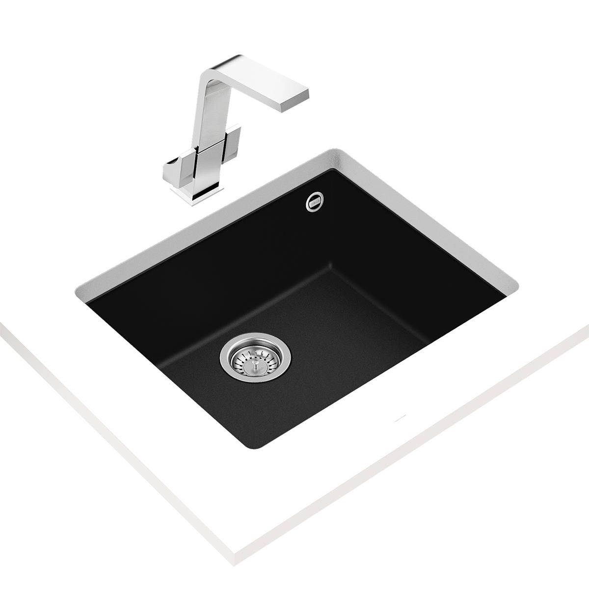 Lavadero Square Para Empotrar - Negro