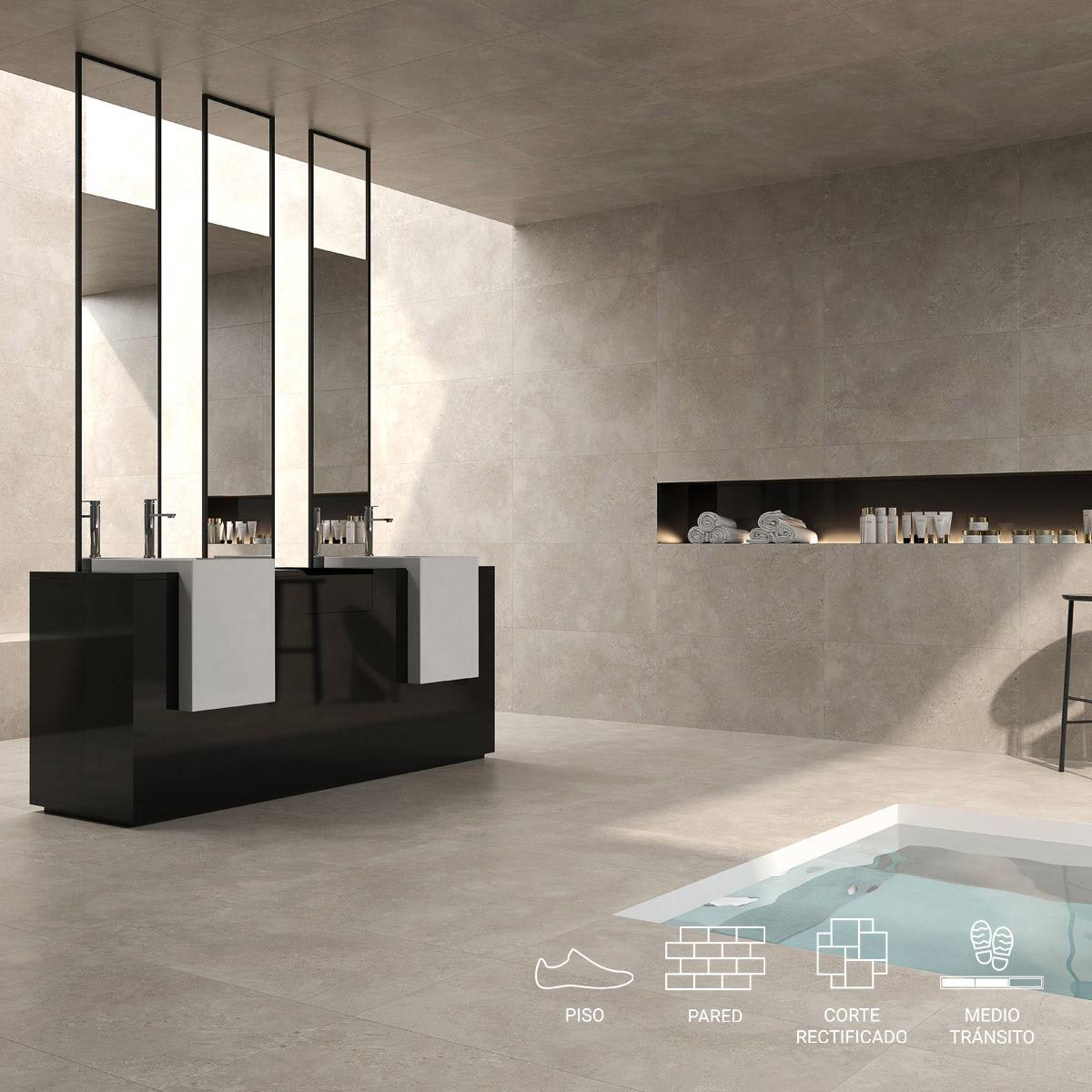 Porcelanato Roden Beige Mate - 45X90 cm - 1.21 m2