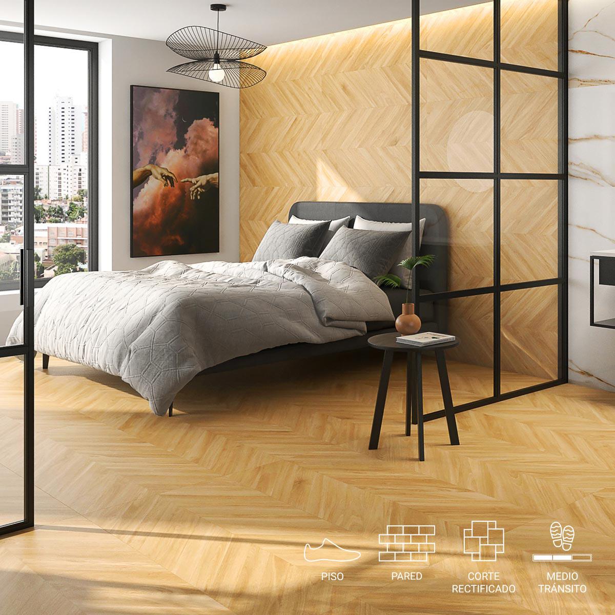 Porcelanato Ebony Miel Mate - 60X120 cm - 1.44 m2