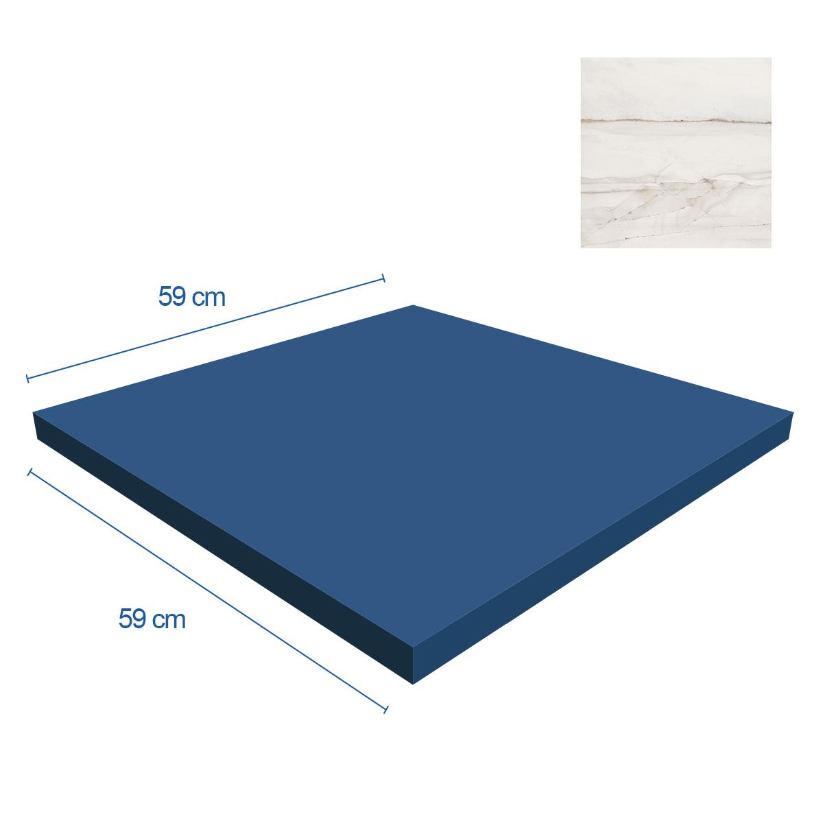 Porcelanato Fossile Beige/Blanco Brillante - 59X59 cm - 1.39 m2