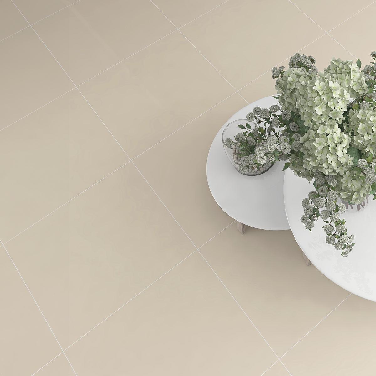 Porcelanato Romantic Unicolor Beige Liso Pulido Nanometrico Rect Kd 60X60 Caja 1.44 M2