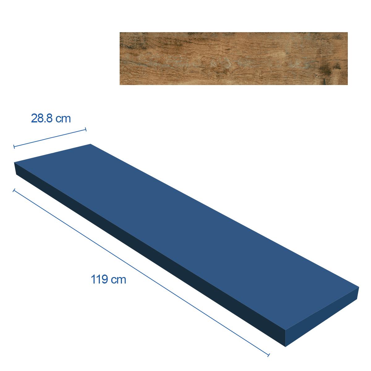 Porcelanato Demolicao Marrón Destonificado - 28 x 119 cm - 1.03 m2