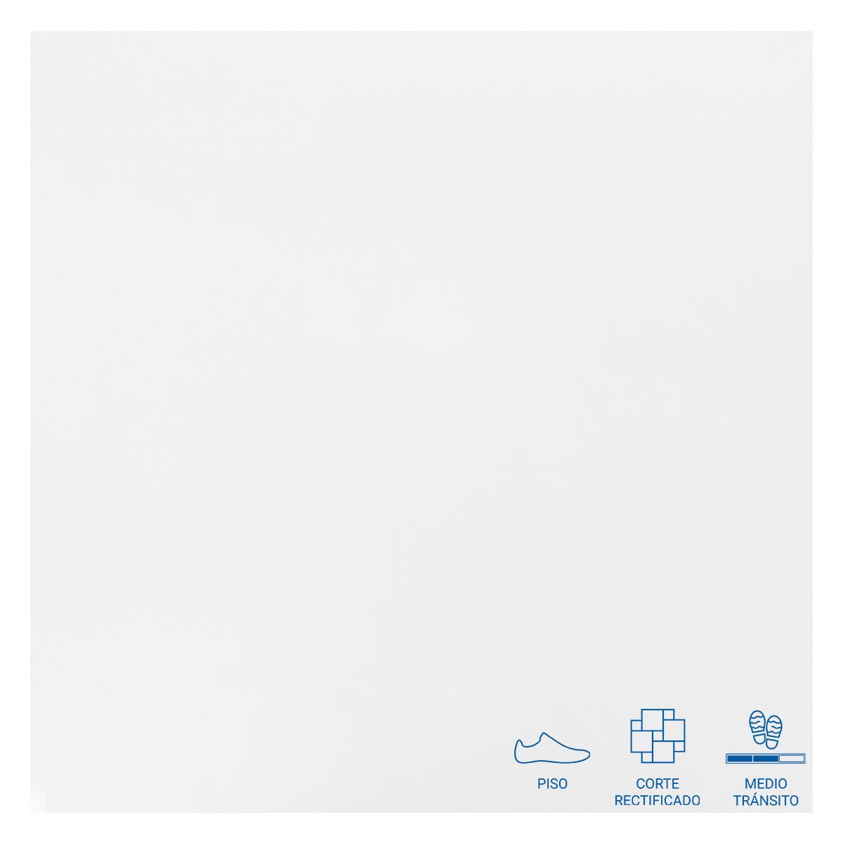 Porcelanato Súper White Blanco Brillante - 60X60 cm - 1.44 m2