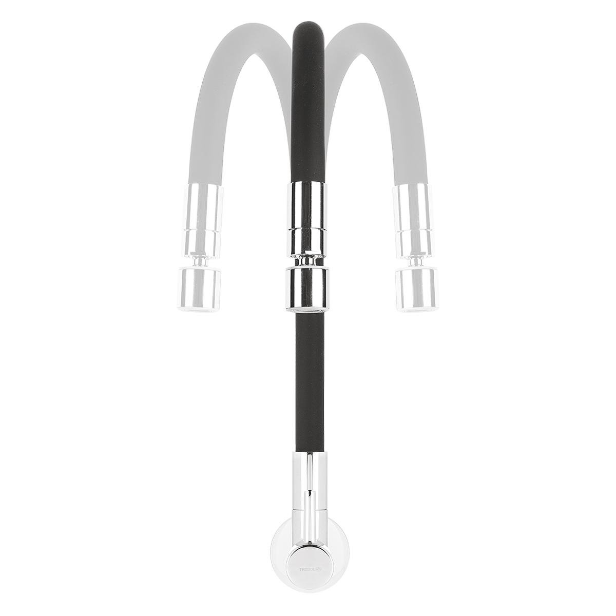 Llave Memphis Para Lavadero Pico Flexible - Plateado/Negro