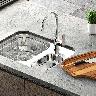 Monocomando Lift Para Lavadero - Plateado