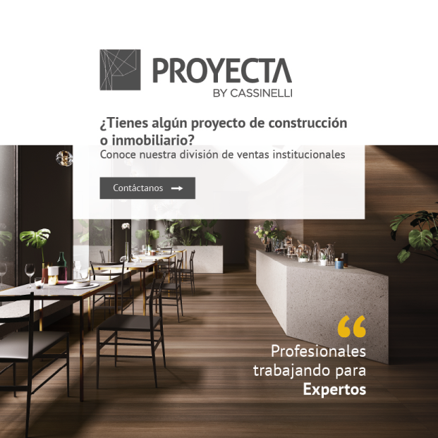 Foto de un restaurante de lujo con logo de Proyecta.