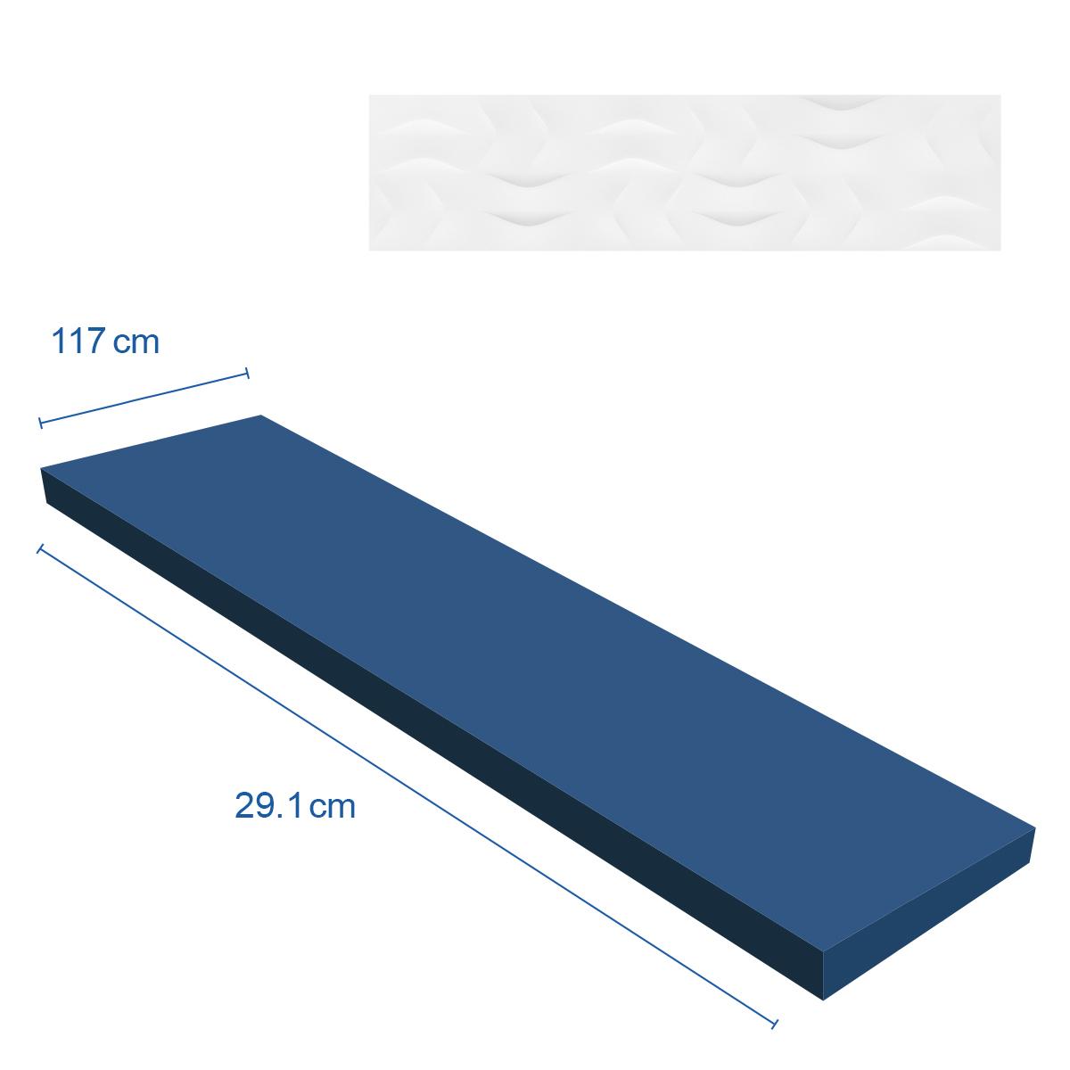 Porcelanato Luster Decor White Mate - 29.1 x 117 cm - 1.36 m2