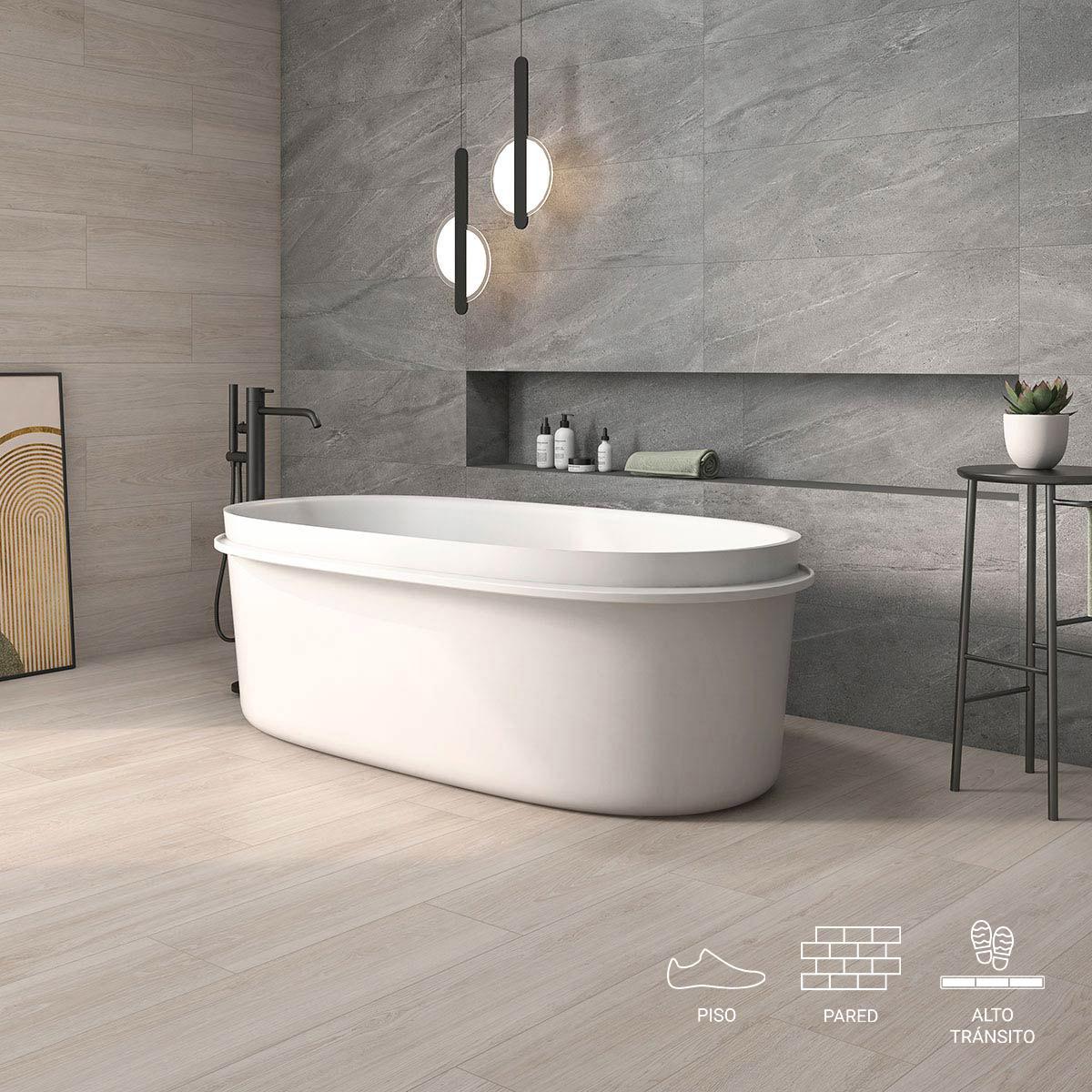 Porcelanato Aoki Bone Beige Mate - 23X120 cm - 1.38 m2