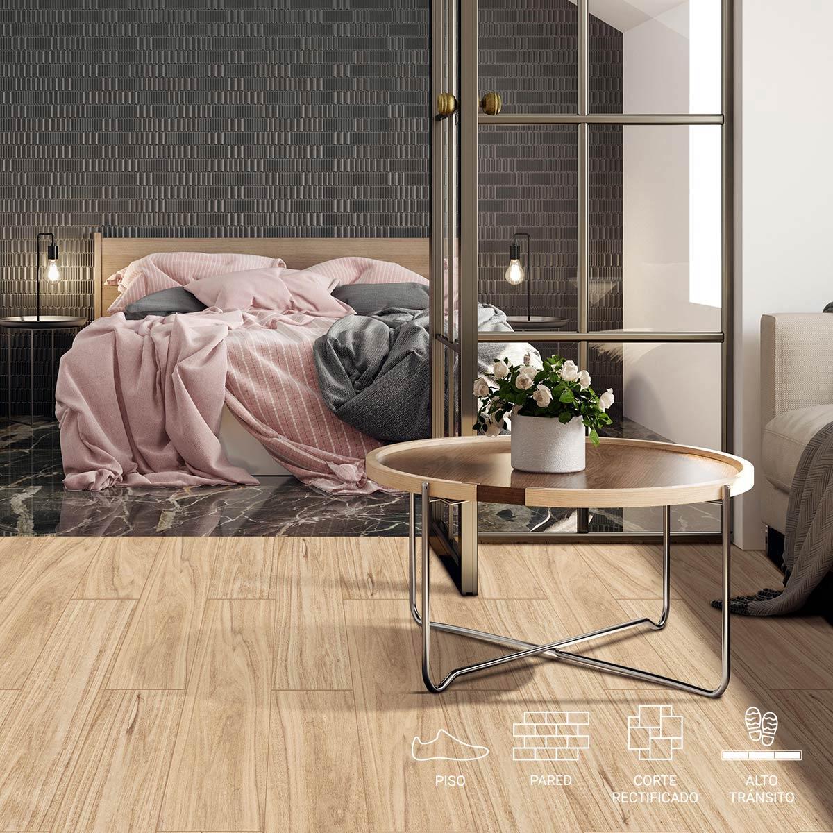 Porcelanato Jacaranda Marrón Claro Mate - 20.2X86.5 cm - 1.40 m2