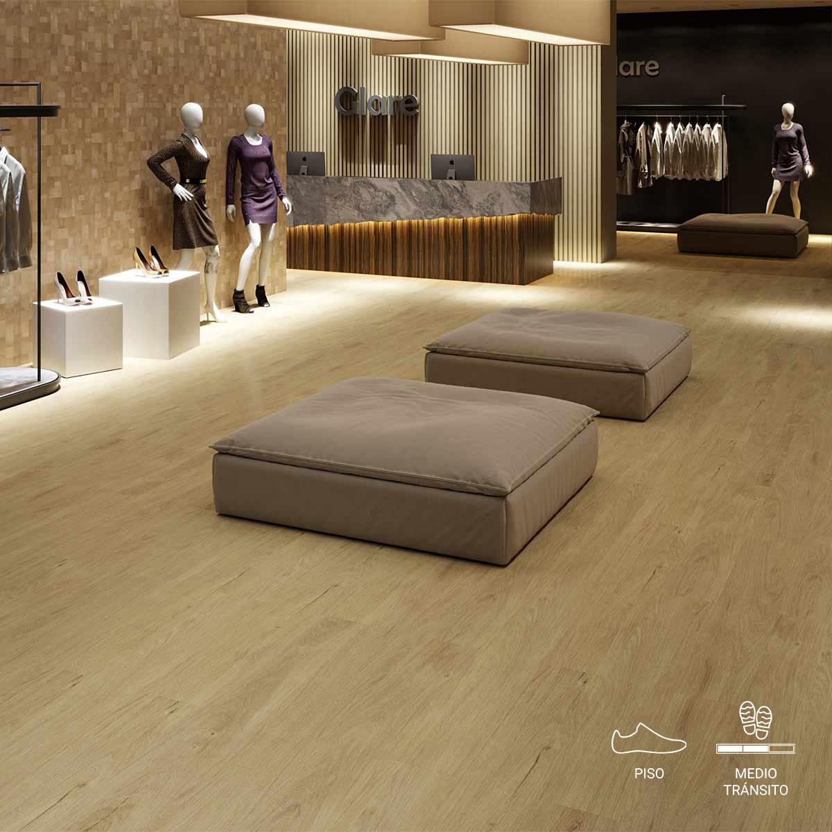 Piso Laminado Space Belgrado AC4 Marrón Mate - 18.7X134 cm - 2.50 m2