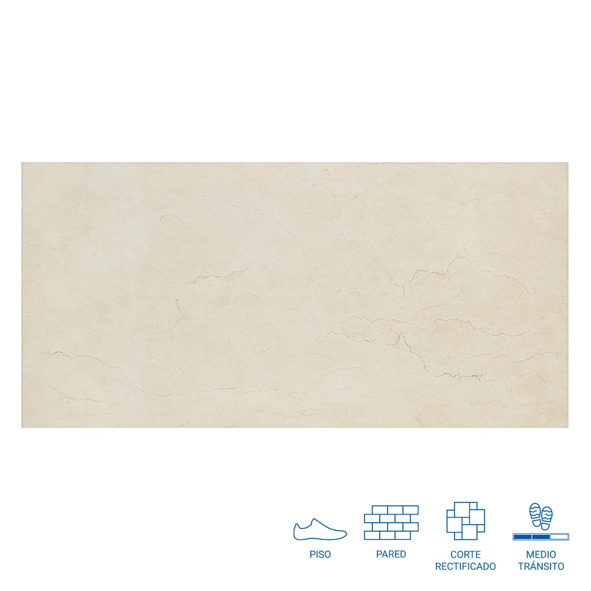 Porcelanato Amatista Marfil Brillante - 60X120 cm - 1.44 m2