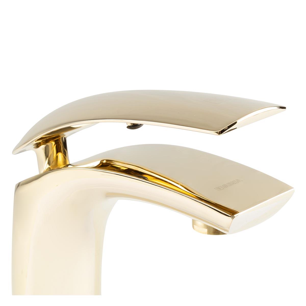 Monocomando Martini Alto Para Lavatorio - Dorado