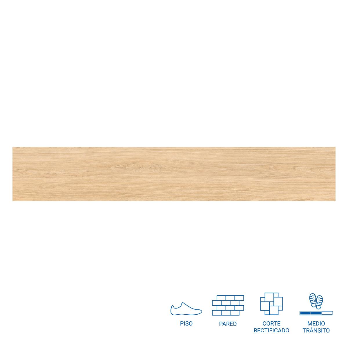 Gres Porcelánico Fresno Maderato Tablón - 19 x 118 cm - 1.34 m2