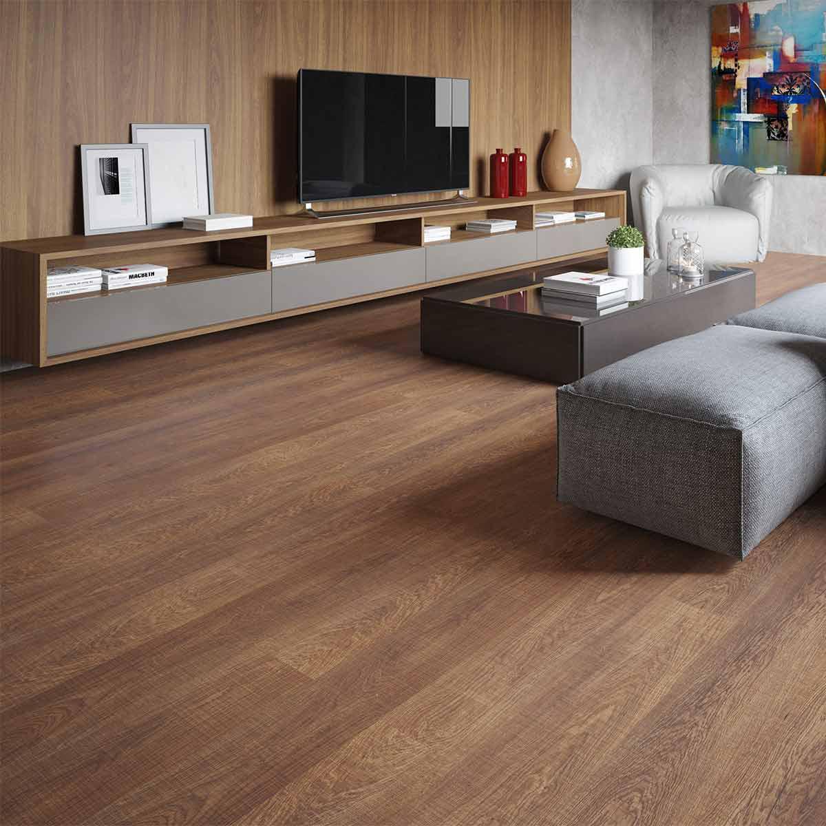 Piso Laminado Link Carvalho Memphis AC3 Marrón Mate - 24.8X134 cm - 2.99 m2