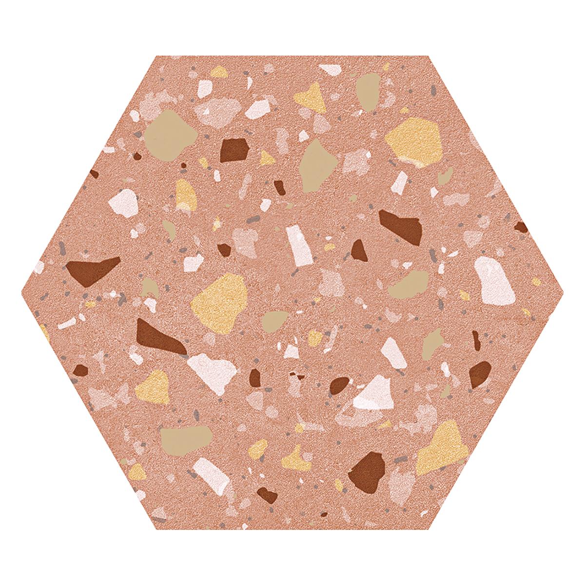 Porcelanato Confete Hexa Rosa Mix Natural - 17.4 x 17.4 cm - 1.96 m2