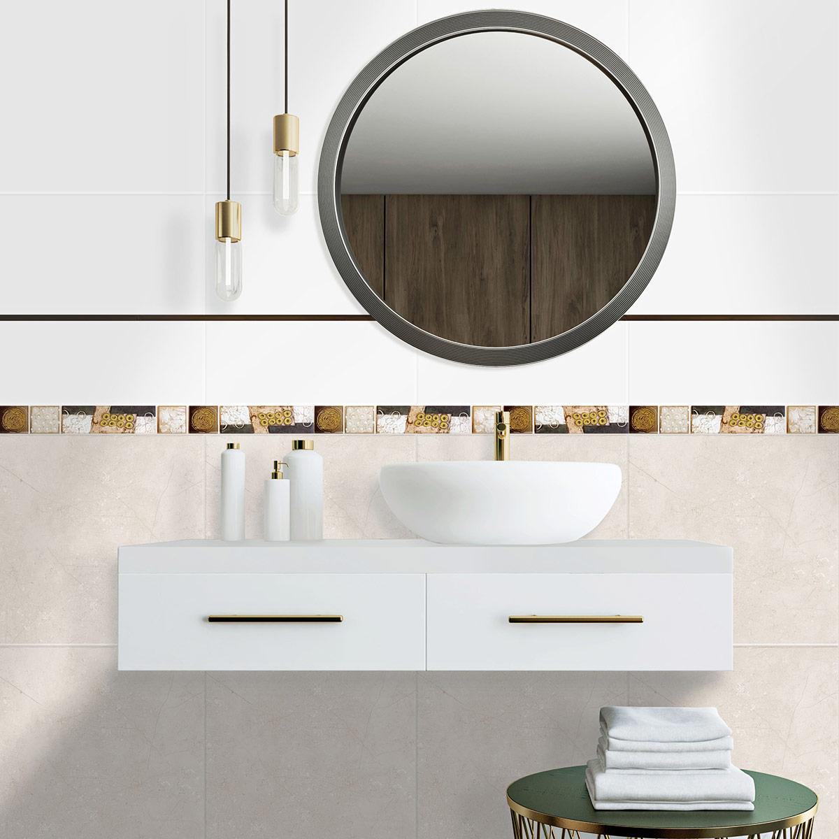 Listelo Nova Beige Brillante - 4X45 cm - 1 pza