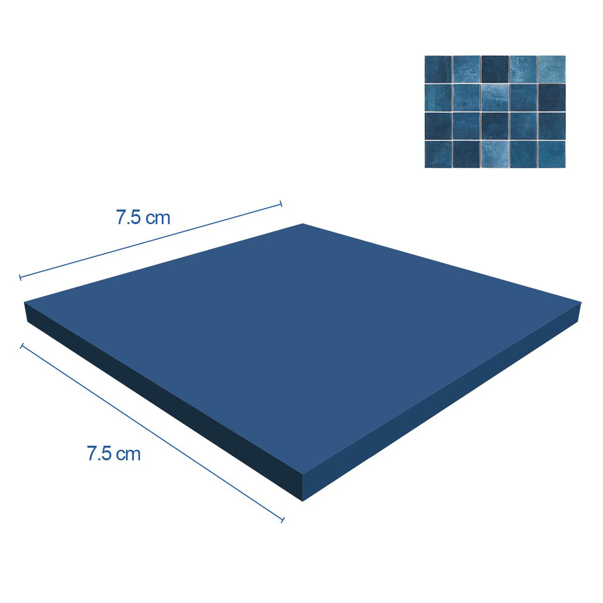 Gres Porcelánico Noronha Mar Mesh - 7.5 x 7.5 cm - Malla 31.2 x 39.1 cm - 1.59 m2