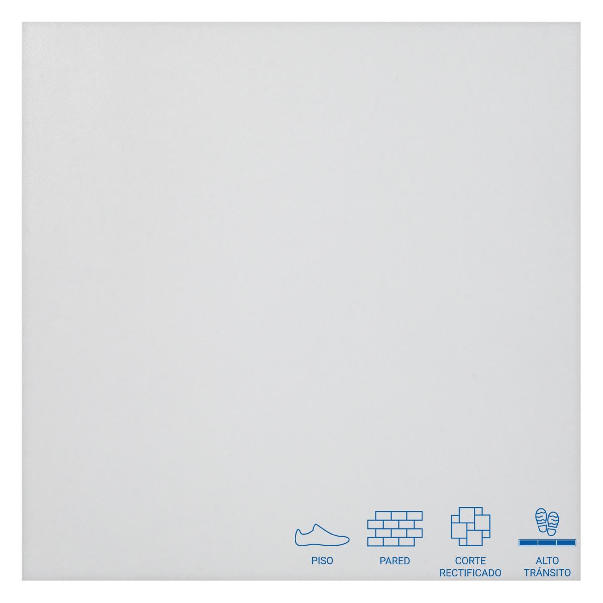 Porcelanato Unicolor Blanco Mate - 60X60 cm - 1.44 m2