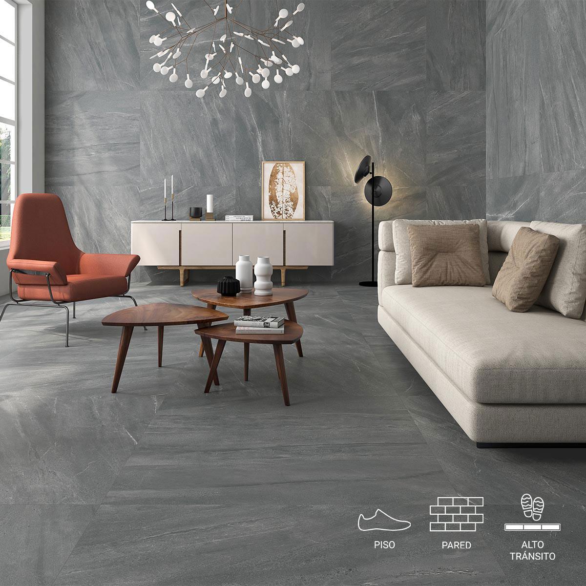 Porcelanato Lavica Gris Mate - 60X60 cm - 1.44 m2
