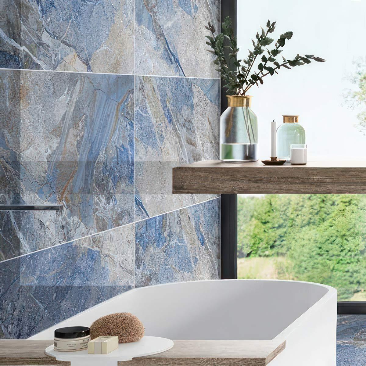Porcelanato Neptune Azul Brillante - 60X120 cm - 1.44 m2