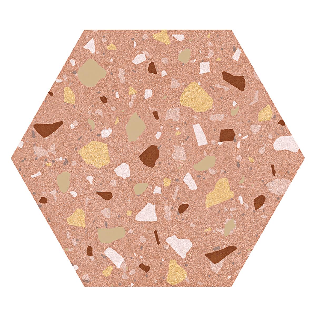 Porcelanato Confete Hexa Rosa Mix Natural - 17.4 x 17.4 cm - 1.96 m2