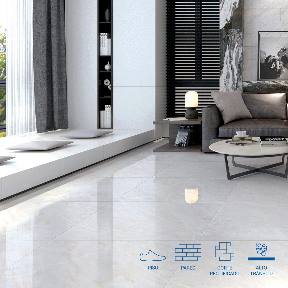 Gres Porcelánico Caliza MRM RF Marfil Supergloss - 60 x 60 cm - 1.44 m2