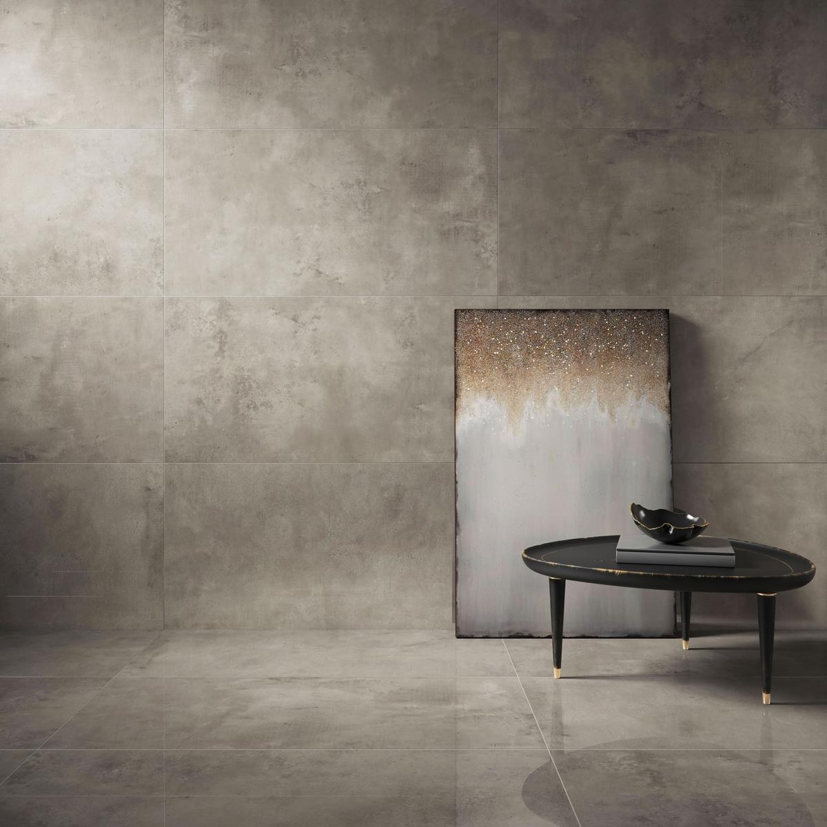 Porcelanato Concreto Aparente Gris Brillante - 59X118.2 cm - 1.39 m2