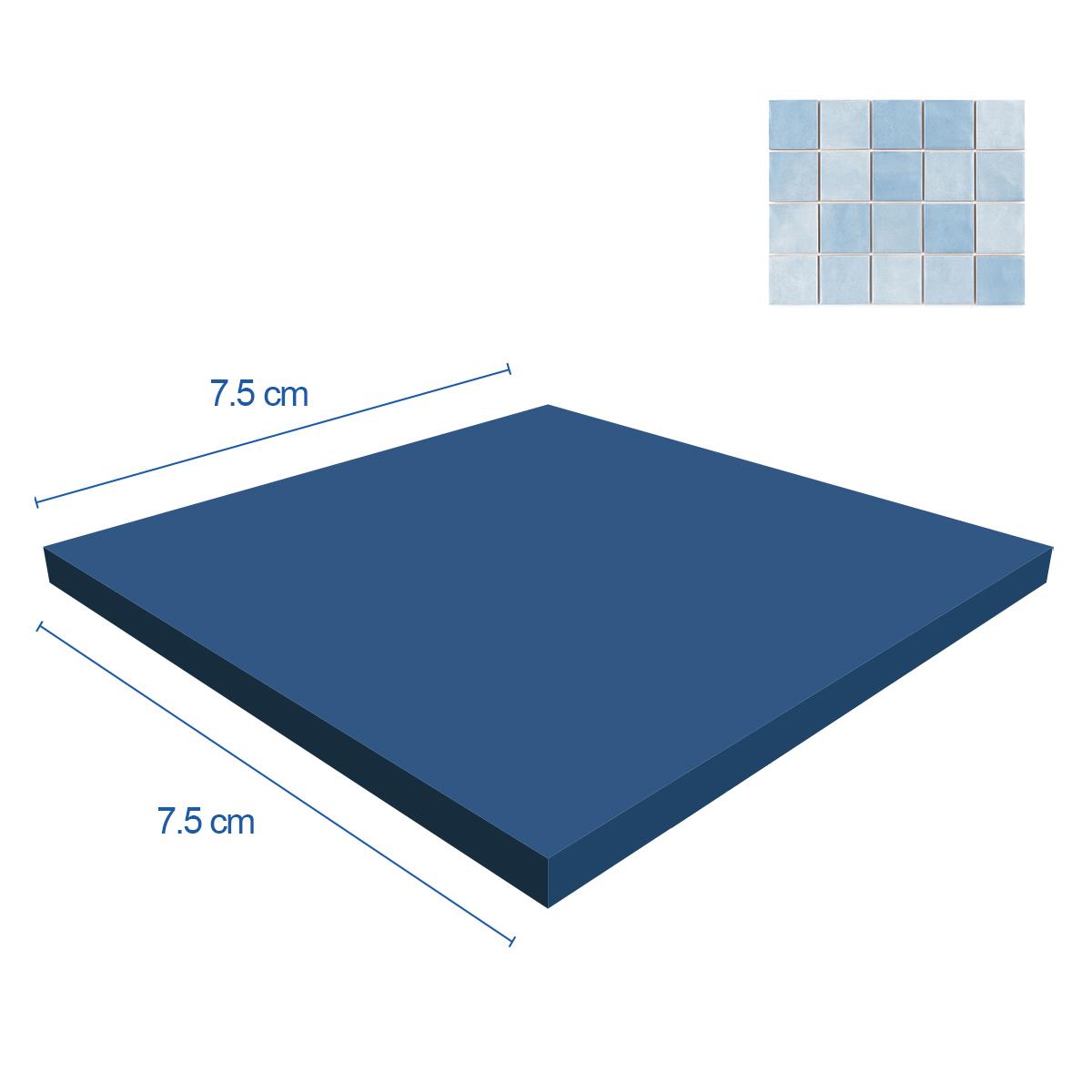 Gres Porcelánico Noronha Agua Mesh - 7.5 x 7.5 cm - Malla 31.2 x 39.1 cm - 1.59 m2