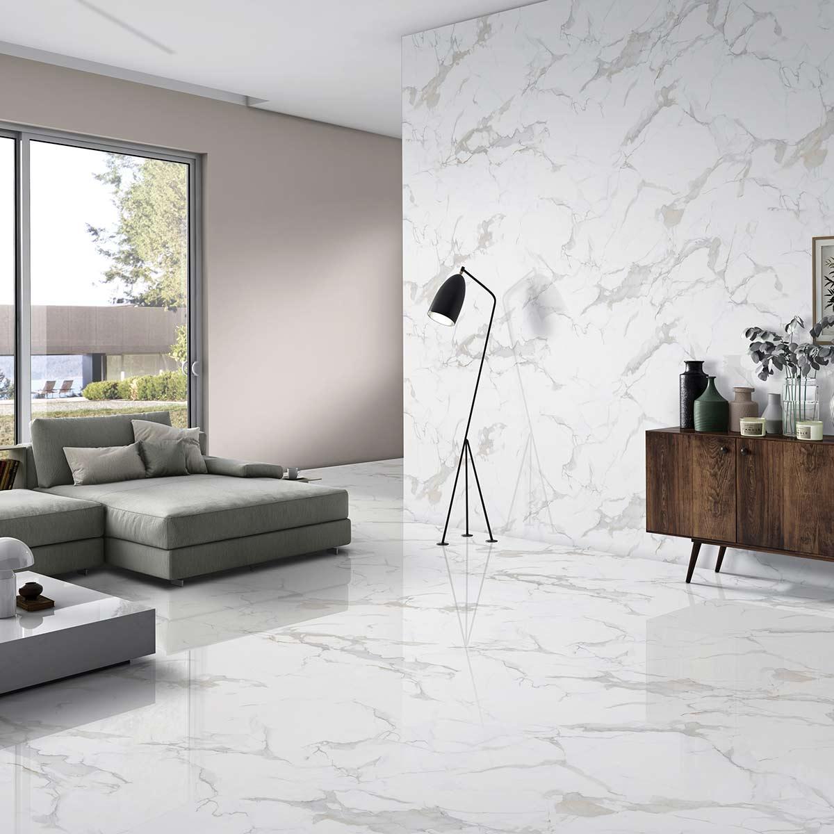 Porcelanato Calcatux Blanco Pulido - 60X120 cm - 1.44 m2