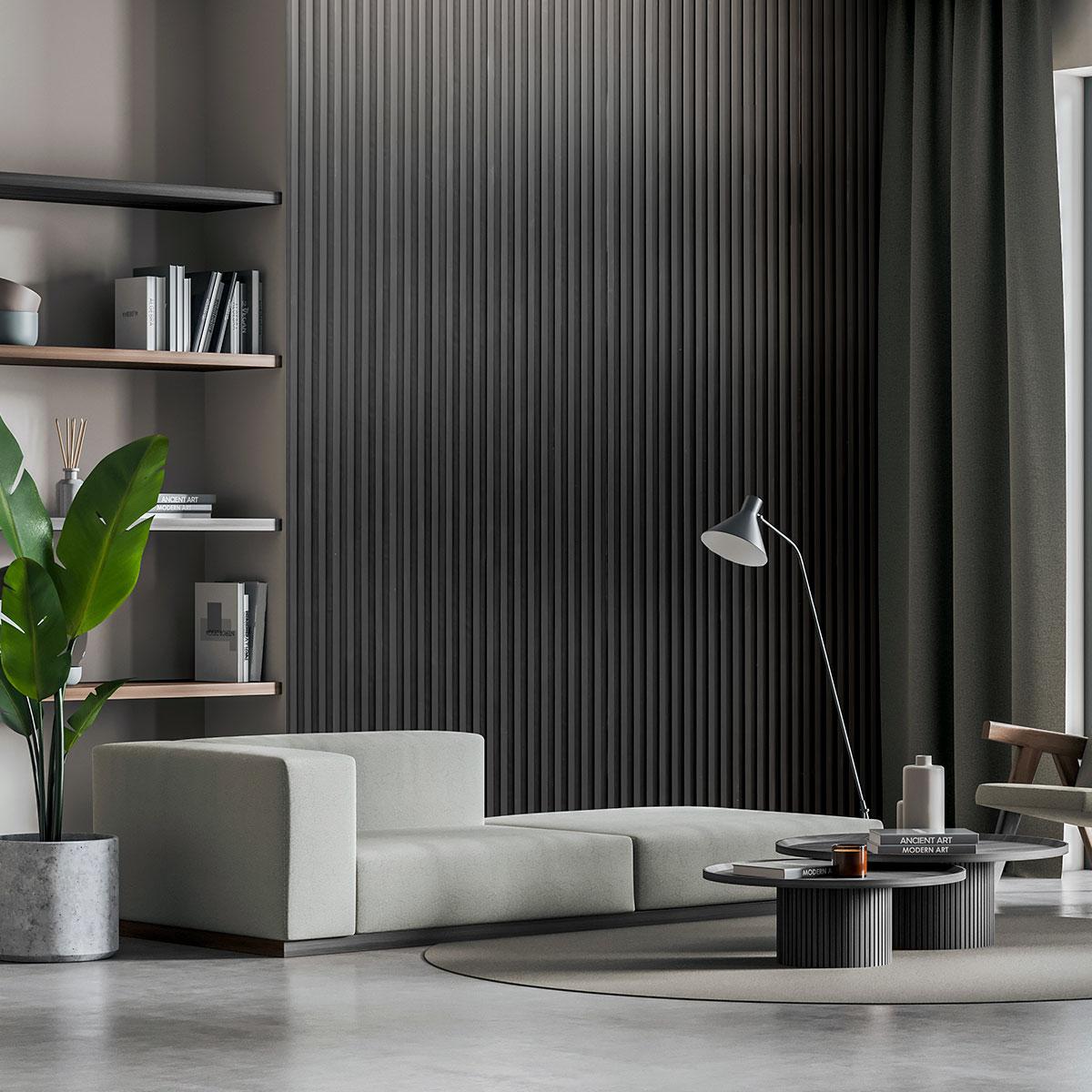 Wall Panel Romantic Black Espesor: 24Mm 168X2900 Mm