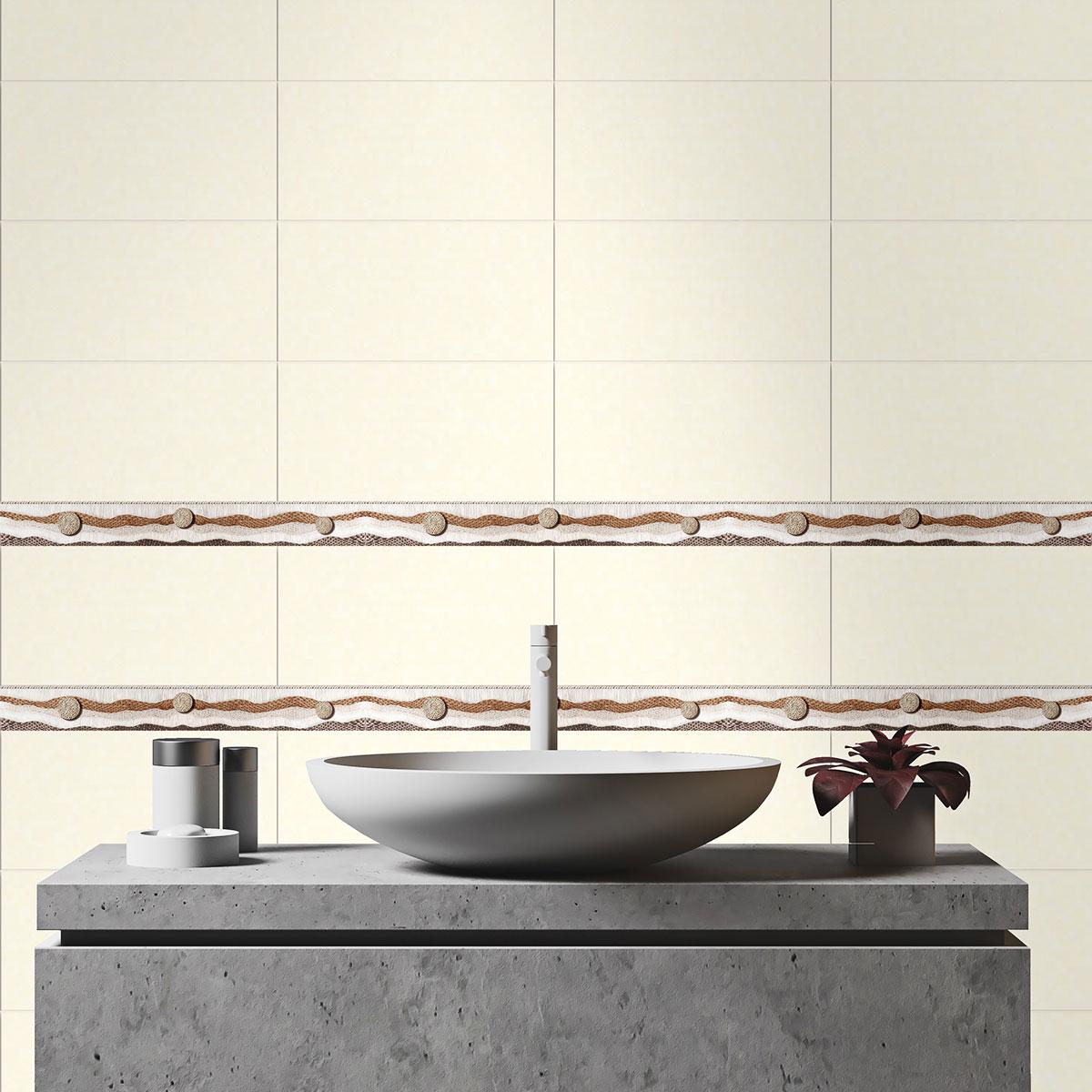 Listelo Moca Beige Brillante - 5.5X45 cm - 1 pza