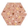 Porcelanato Confete Hexa Rosa Mix Natural - 17.4 x 17.4 cm - 1.96 m2