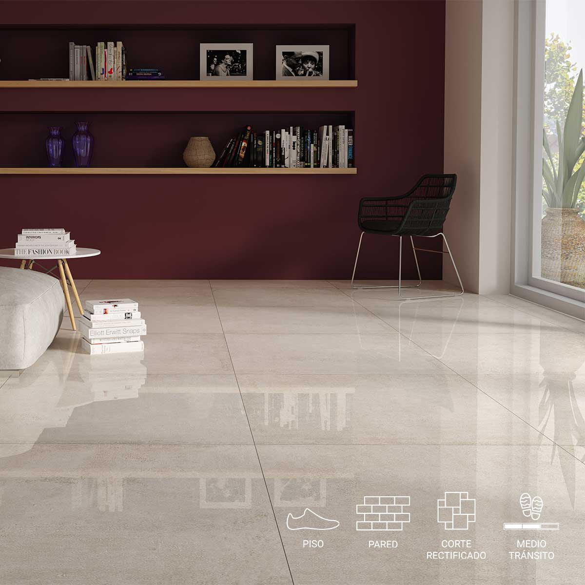 Porcelanato Detroit Blanco Pulido - 89X89 cm - 1.54 m2